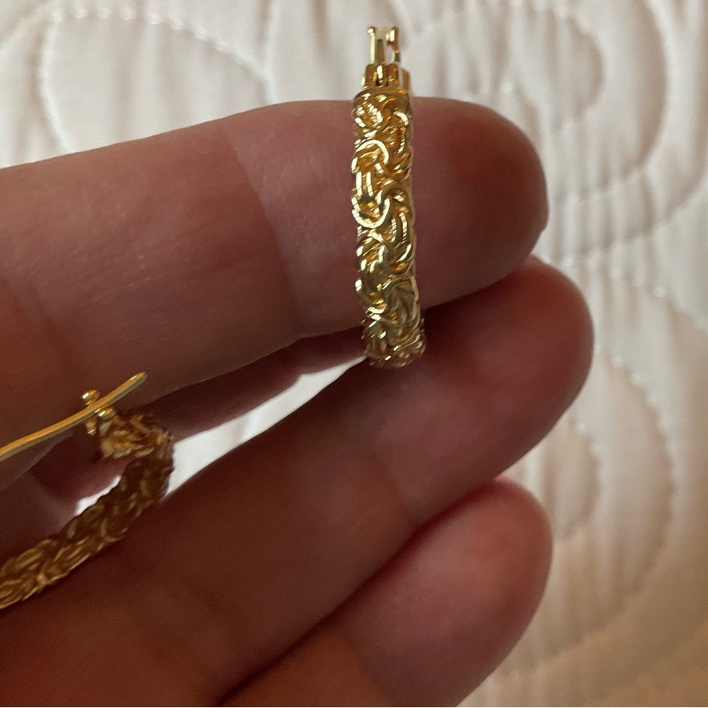 New Twisted Gold Hoop 1” Earrings